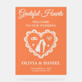 Dankbare Herzen | Erntedank Wedding Welcome Acrylschild (Vorderseite)