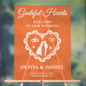 Dankbare Herzen | Erntedank Wedding Welcome Acrylschild (Neutral)