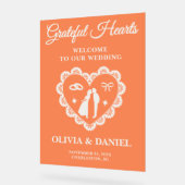 Dankbare Herzen | Erntedank Wedding Welcome Acrylschild (Winkel)
