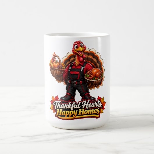 DANKBARE HERZEN, GLÜCKLICHE HEIME KAFFEETASSE (Mittel)