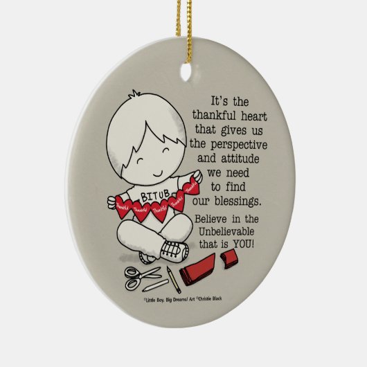 Dankbare Herzen Keramik Ornament (Rechts)