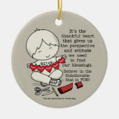 Dankbare Herzen Keramik Ornament (Vorne)