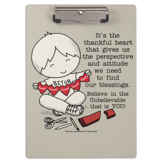 Dankbare Herzen Klemmbrett (Vorderseite)