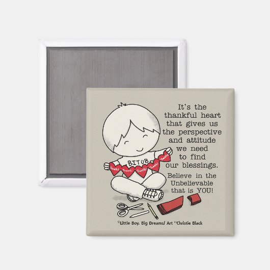 Dankbare Herzen Magnet (Vorderseite/Rückseite)