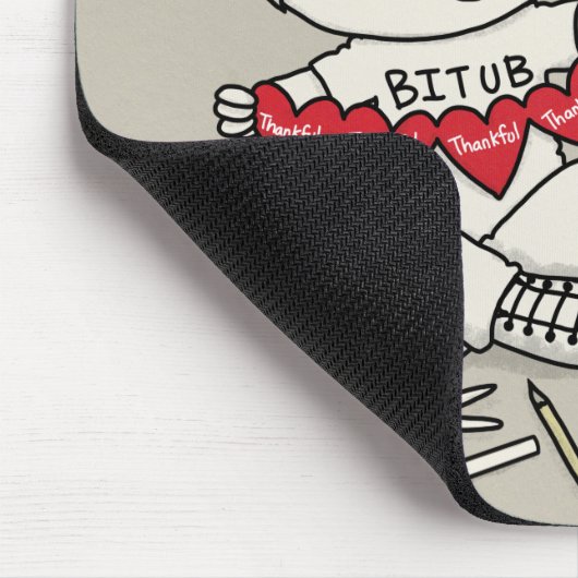 Dankbare Herzen Mousepad (Ecke)