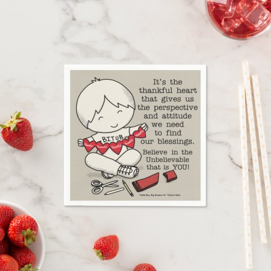 Dankbare Herzen Serviette (Beispiel)