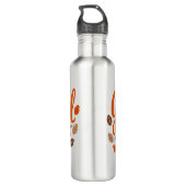 Dankbare Herztypografie Edelstahlflasche (Rückseite)