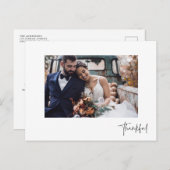 Dankbare Hochzeit des modernen Fotos Danke Postcar Postkarte (Vorne/Hinten)