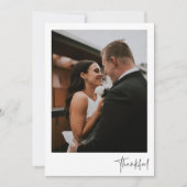 Dankbare Hochzeit für das moderne Foto Dankeskarte (Vorderseite)