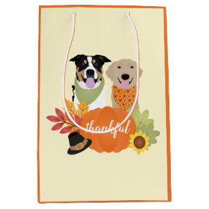 Dankbare Hunde Erntedank Harvest Pumpkins Mittlere Geschenktüte