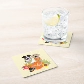 Dankbare Hunde Erntedank Harvest Pumpkins Rechteckiger Pappuntersetzer (Vor Ort)