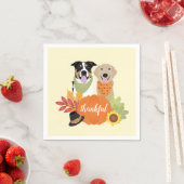 Dankbare Hunde Erntedank Harvest Pumpkins Serviette (Beispiel)