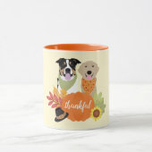 Dankbare Hunde Erntedank Harvest Pumpkins Tasse (Zentrum)