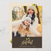 Dankbare Imitats Folie Erntedank Fotokarte Feiertagskarte (Vorne/Hinten)