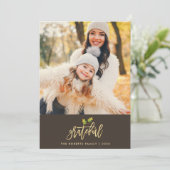 Dankbare Imitats Folie Erntedank Fotokarte Feiertagskarte (Stehend Vorderseite)