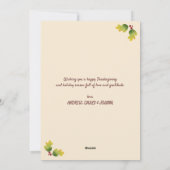 Dankbare Imitats Folie Erntedank Fotokarte Feiertagskarte (Rückseite)