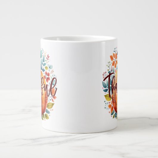 Dankbare Jumbo-Tasse (Vorderseite)