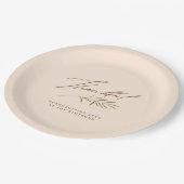 Dankbare Kalligraphie & Blätter Erntedank Pappteller (Schrägansicht)