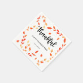 Dankbare Kalligraphie-Herbstlaub Foliage Elegant Serviette (Ecke)