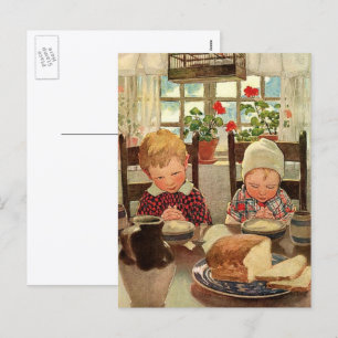 Dankbare Kinder von Jessie Willcox Smith Feiertagspostkarte