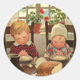 Dankbare Kinder von Jessie Willcox Smith Runder Aufkleber