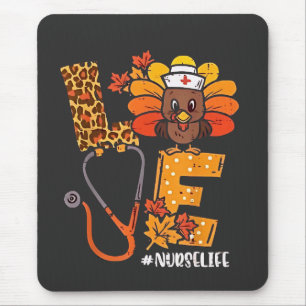 Dankbare Krankenpflegerin Leben Truthahn Süß Ernte Mousepad