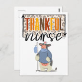 Dankbare Krankenschwester für Erntedank niedliche Postkarte (Vorne/Hinten)