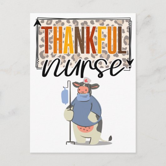 Dankbare Krankenschwester für Erntedank niedliche Postkarte (Vorderseite)