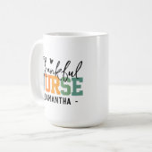 Dankbare Krankenschwester Tasse, Erntedank für Pfl Kaffeetasse (Vorderseite Links)