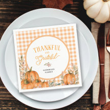 Dankbare Kürbisse Gingham Thanksgiving