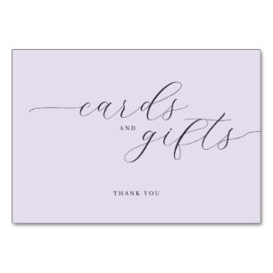 Dankbare Lavendel-Schriftart-Dankeskarte Tischnummer