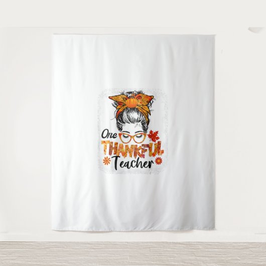 dankbare Lehrerin für Frauen fallen Erntedank chao Wandteppich (Vorderseite)