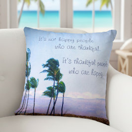 Dankbare Leute glücklichen Zitat Hawaii Palm Tree  Kissen