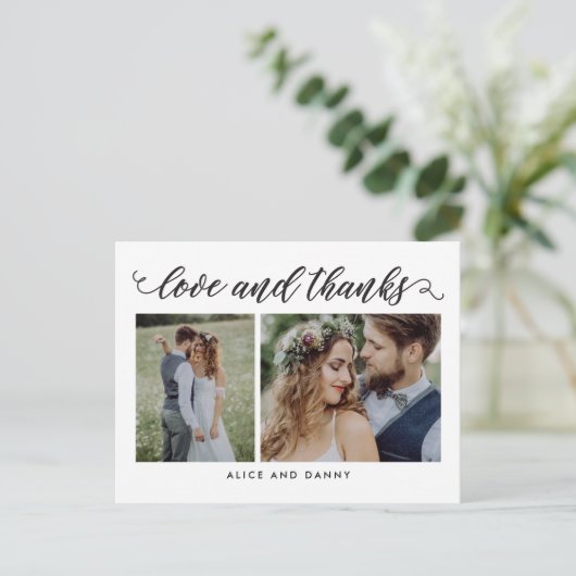 Dankbare Liebe EDITABLE FARBE Danke Postcard Postkarte (Stehend Vorderseite)