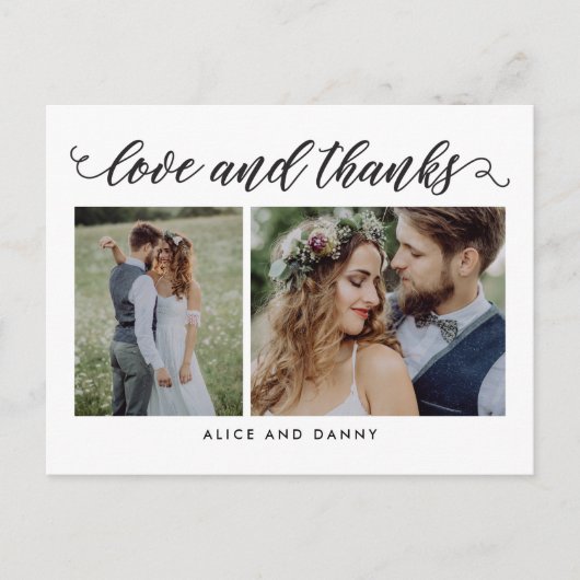 Dankbare Liebe EDITABLE FARBE Danke Postcard Postkarte (Vorderseite)