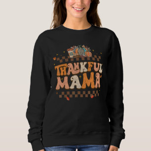 Dankbare Mama Groovy Floral Vintage Herbst Dankfes Sweatshirt