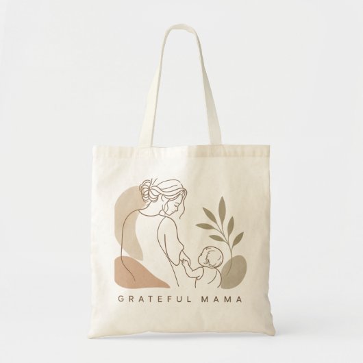 Dankbare Mama Minimalist Boho Mutter und Baby Lini Tragetasche (Vorne)