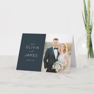 Dankbare Marine Elegantes Foto Dankeskarte