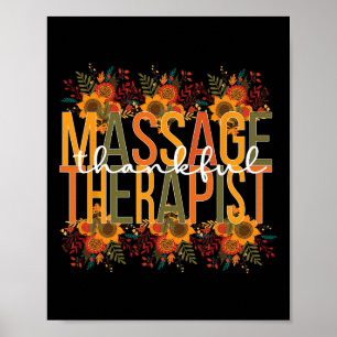 Dankbare Massage Therapist Erntedank Massage Th Poster