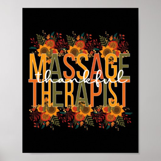 Dankbare Massage Therapist Erntedank Massage Th Poster (Vorne)