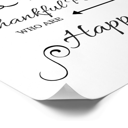 Dankbare Menschen sind glücklich Poster (Ecke)