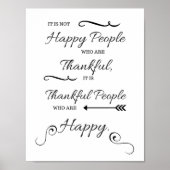 Dankbare Menschen sind glücklich Poster (Vorne)