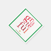 Dankbare Moderne Rote Typografie Weihnachten Serviette (Ecke)