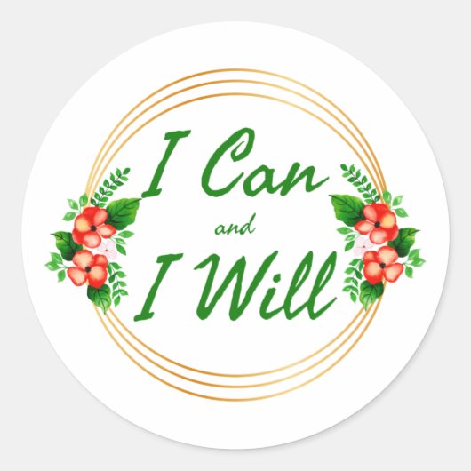 Dankbare Motivationsworte für die Arbeit Runder Aufkleber (Vorderseite)