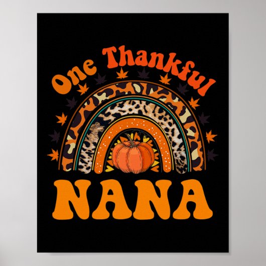 Dankbare Nana für Frauen Fall Erntedank Pumpkin Poster (Vorne)