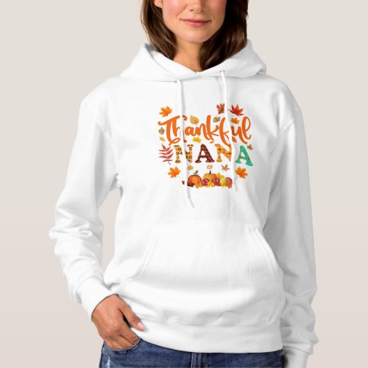 Dankbare OMA – Herbstblätter & gemütliche Dankbark Hoodie (Vorderseite)