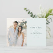 Dankbare Pastell-Minimalist-Foto Dankeskarte (Stehend Vorderseite)