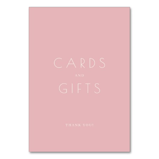 Dankbare Pinke Minimalistische Dankeskarte Tischnummer (Vorderseite)