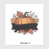 Dankbare Pumpkin Autumn lässt Design Classic T-SH Aufkleber (Blatt)