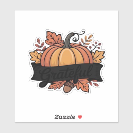Dankbare Pumpkin Autumn lässt Design Classic T-SH Aufkleber (Blatt)